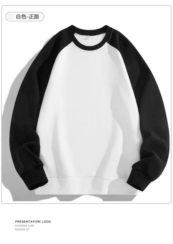 Spring Autumn Men's Sweatshirts Fashion Patchwork Long Sleeve O-Neck Loose Streetwear Pullovers Casual Hoodies Sweatshirt Men — image 7