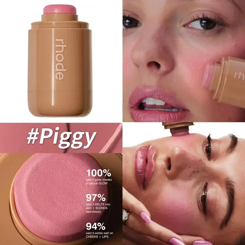 INS Pocket Powder Blusher Stick Lip Cheek Hydrating Stick Natural Rouge Powder Blusher Cream Gincu Pipi Cawan Teh Warna Gula-gula