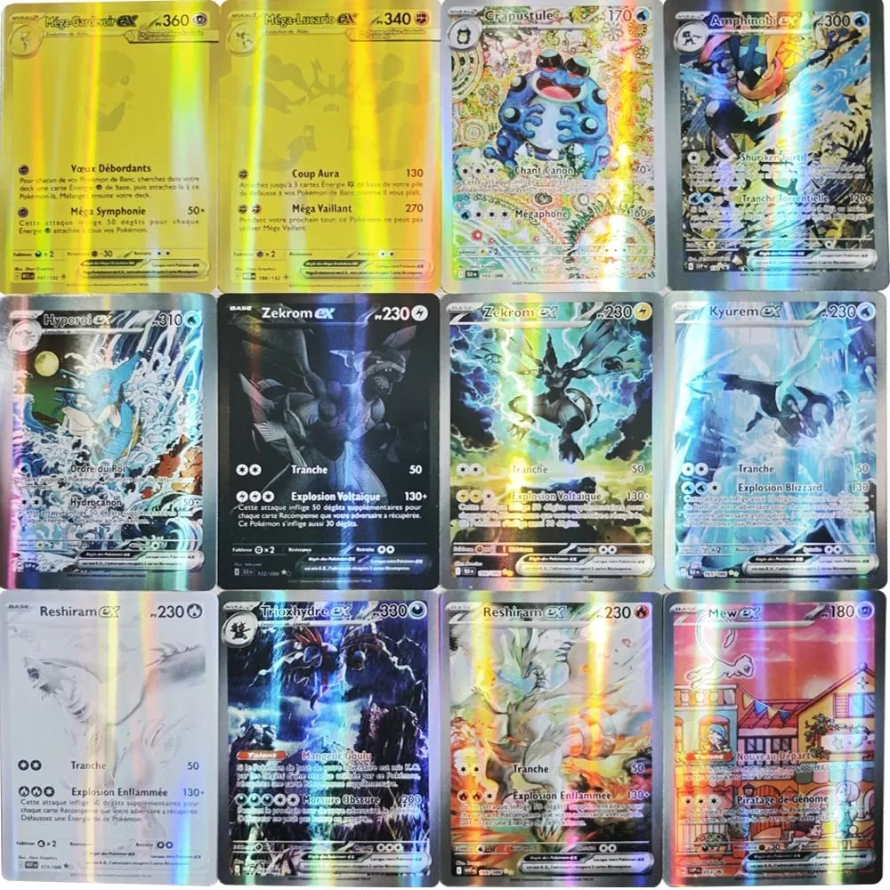 Versione francese Carte Pokemon VMAX V EX GX MEGA VSTAR Carte Collection Battle Trainer Regalo di giocattoli di Natale per bambini — image 5