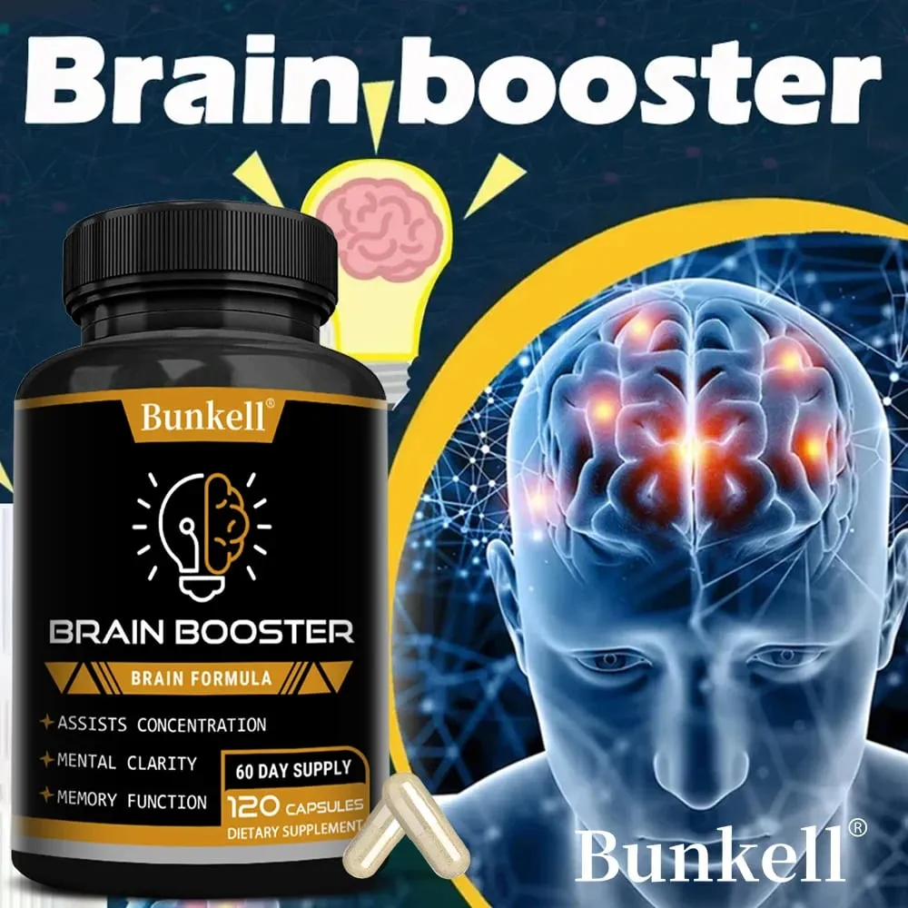 Brain Health Supplement - with Ginkgo Biloba Vitamin B12 Help Improve Cognitive Function and Memory Protect Nerve Cells — image 1