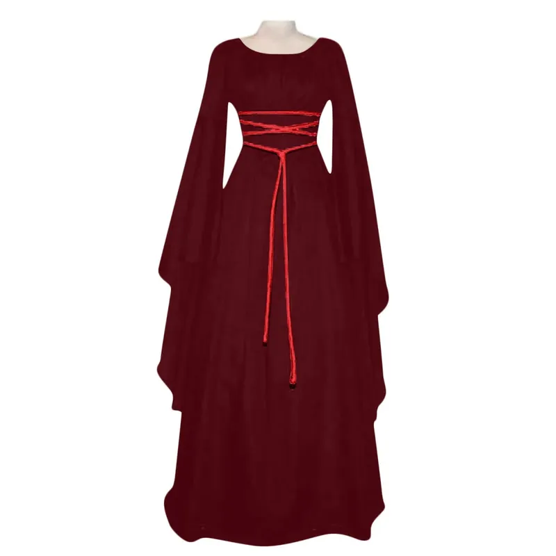 Abiti da donna Costume cosplay medievale vintage Fantasma Strega Vampiro Abito gotico Abito da festa in maschera di Natale di Halloween — image 9