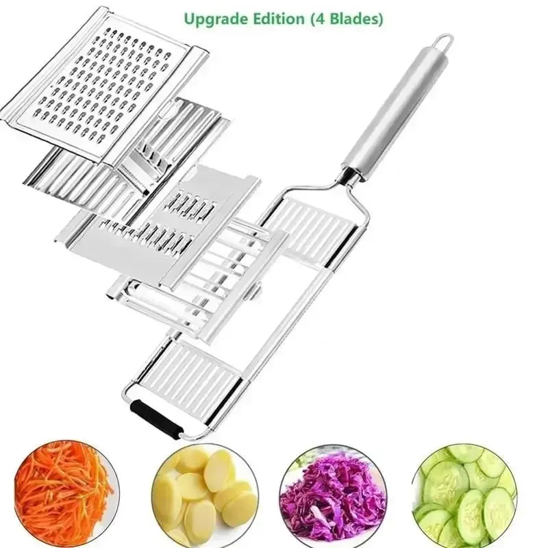 4 In1 Dụng Cụ Thái Lát Rau Củ Thép Không Gỉ Máy Hủy Tài Liệu Cắt Đa Năng Dụng Cụ Thái Lát Rau Củ Cắt Bộ Hướng Dẫn Sử Dụng Trái Cây Cà Rốt Khoai Tây Xay