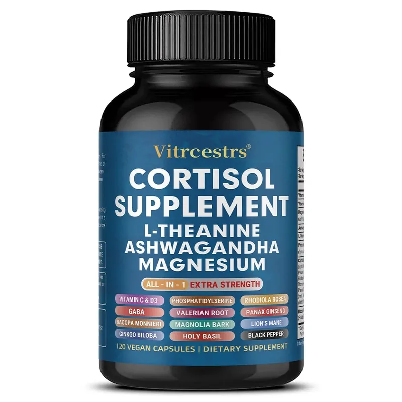 Cortisol Complex Capsules with Ashwagandha L-Theanine & Magnesium Stabilize Mood Supports Relaxation Calm & Daily Wellness