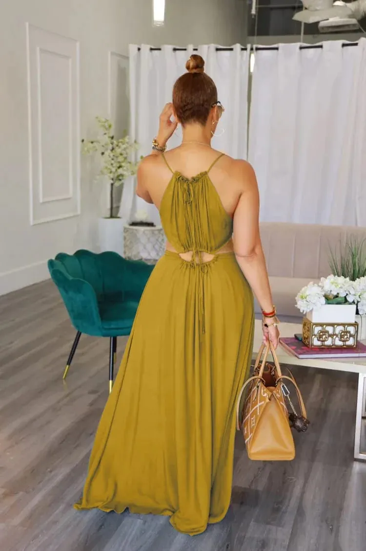 2025 Vestito da donna Summer Holiday Solid Abiti lunghi Sexy Coulisse Lace Up Senza maniche Abiti Para Mujer Club Party Outfits — image 5
