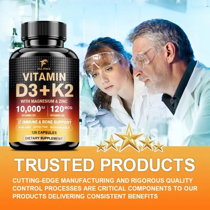 High Absorption Vitamin D3+K2 Supplement with Magnesium & Zinc Supports Bone Teeth Muscle & Immune Health for Daily Life — image 6