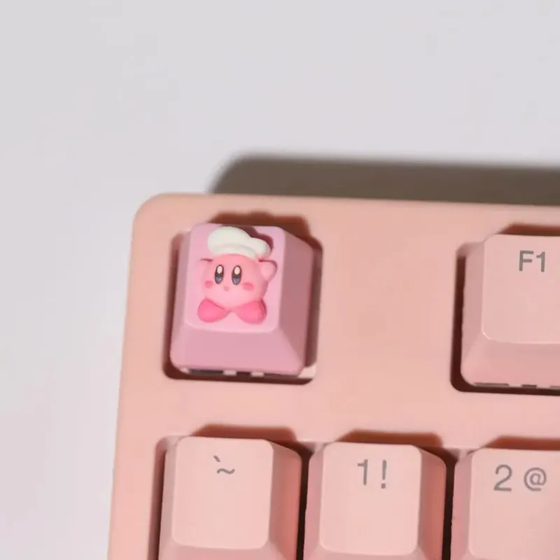 Kirby Keycaps แป้นพิมพ์สำหรับ Mechanical น่ารักหมวกชุดปุ่มส่วนบุคคล Keycaps DIY หมวกอะนิเมะการ์ตูนสีชมพู 3D Keycaps — image 12