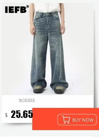 New Summer Men's Jeans Solid Color Simple Wide Leg Trousers Washing Cleanfit Straight Male Denim Pants Streetwear 9W2249 — image 8