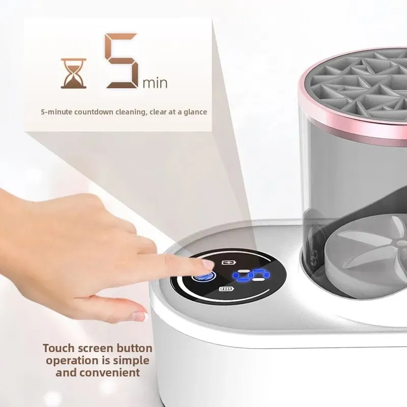 Tragbare Elektrische Make-Up Pinsel Waschmaschine Touch Timing Panel Schnelle Saubere Luft Dry Fit Pinsel Desktop Schönheit Werkzeug Reiniger