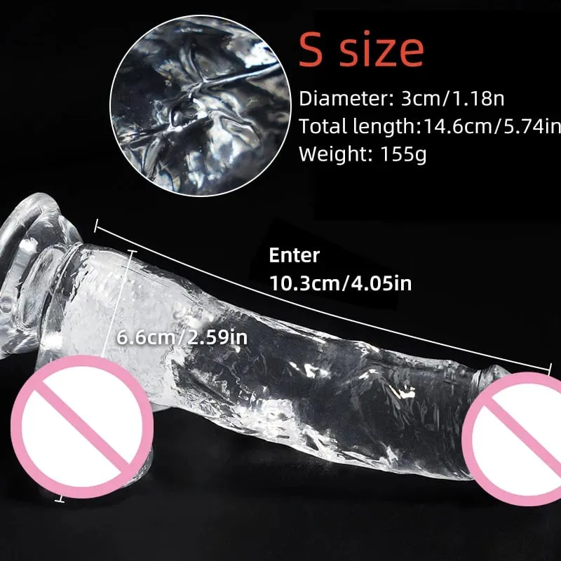 Transparent Soft Jelly Dildo Realistic Fake Dick Penis Suction Cup Dildo Realistic Sex Toys For Lesbian Women Female Masturbator — image 21