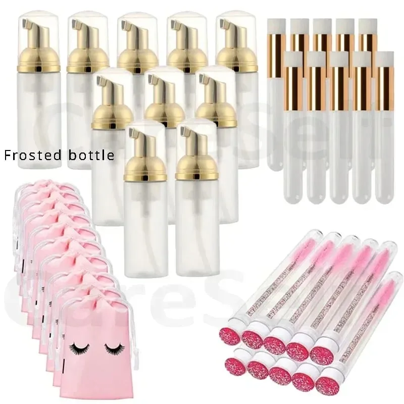 40pcs Empty Lash แชมพูขวดและชุดแปรงปั๊มโฟมและจมูก Pore แปรงทำความสะอาดลึก Eyelash EXTENSION TUBE — image 12