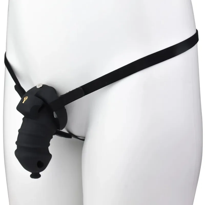 Cage à pénis en Silicone pour homme, ceinture de chasteté, gode, serrure Anti-fuite, jouets sexuels pour hommes, accessoires érotiques — image 14