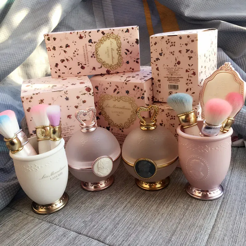 Porta pennelli Laduree Queens Bianco Rosa Lussuosi pennelli per trucco Cilindri Contenitori per la conservazione — image 1