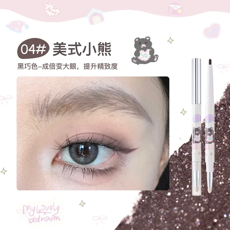Eyeliner Jel Kalem Çift Kafa İpekböceği Farı Göz Farı Kalem Seti Kadınlar için Su Hattı Su Geçirmez Bulaşmaya Dayanıklı — image 9
