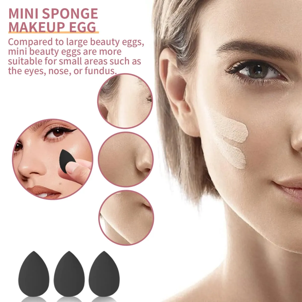 Kit di strumenti per trucco da 37 pezzi, pennelli per trucco da 20 pezzi, con fascia per capelli, soffio di cipria, spugna per il viso — image 6