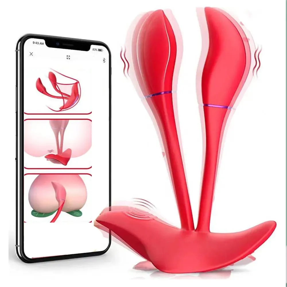 Kontrol Aplikasi 9 Kecepatan Penggetar Vagina G Spot Anal Pemijat Ganda Stimulator Telur Bergetar Dapat Dipakai 18 + Mainan Seks Dewasa untuk Wanita — image 1