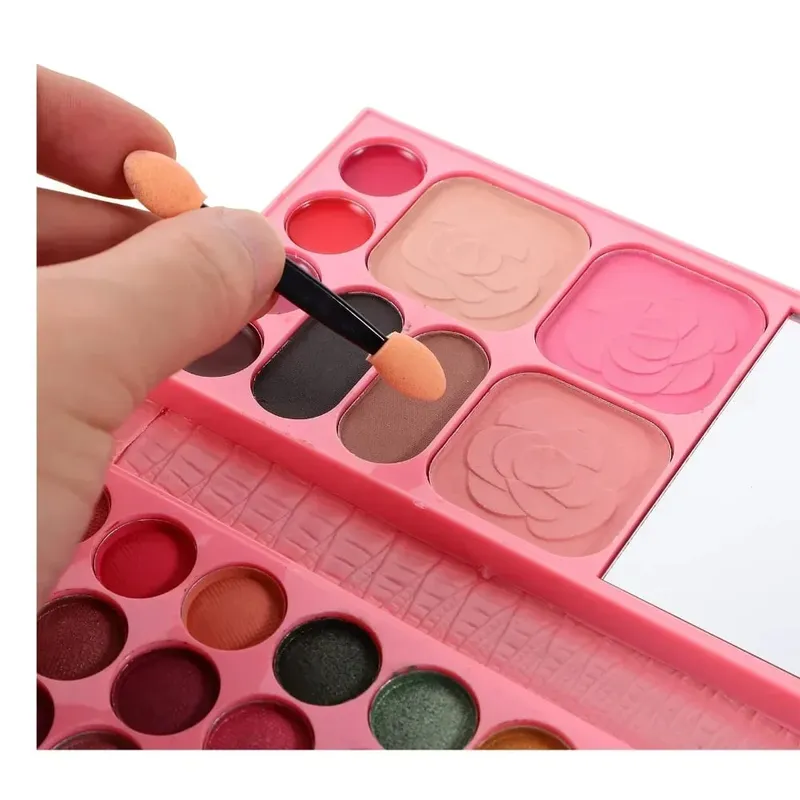 33 Colors Eye Shadow Powder Blush Lipstick Lasting Cosmetics Makeup Set with Mirror For Beginner Kids Travel Portable Palette — image 4