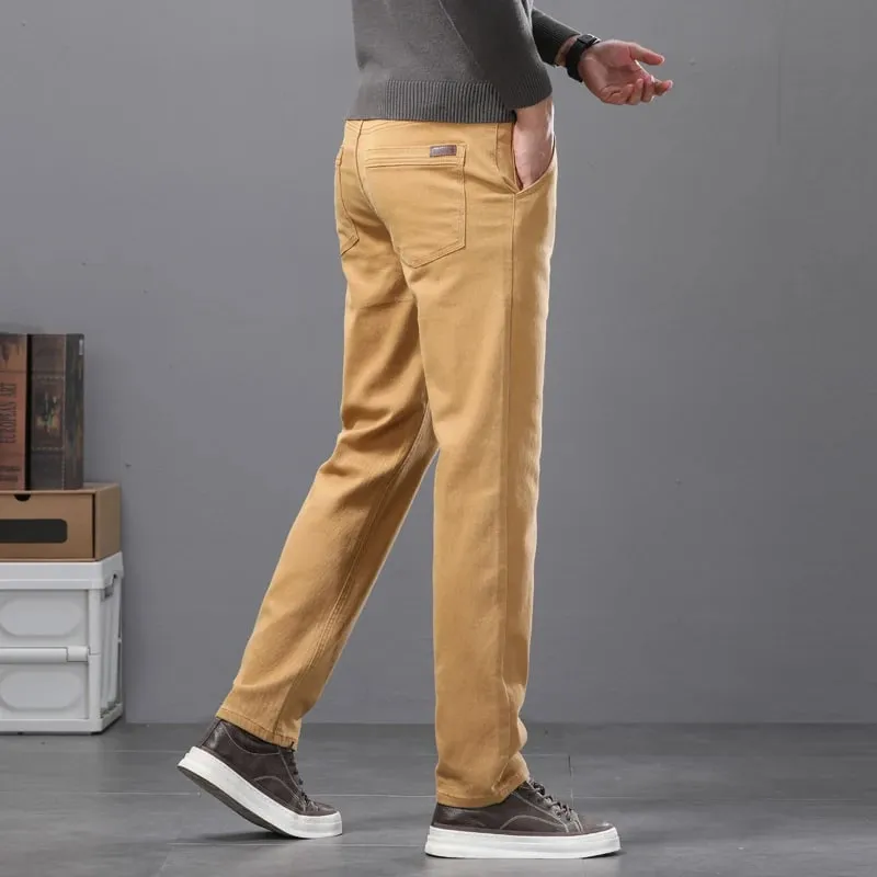 Jean en coton élastique pour hommes, pantalon droit ajusté, décontracté, doux et confortable, mode coréenne, Denim, nouvelle collection printemps 2026 — image 3