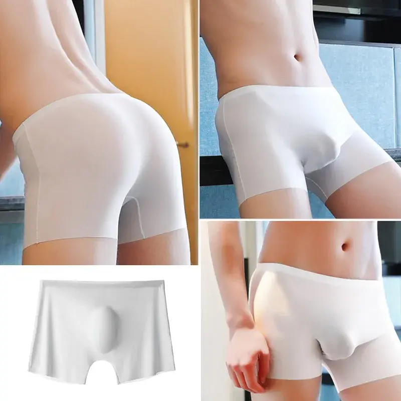 Seluar Dalam Lelaki Seluar Dalam Sutera Ais Lancar Lembut Boxershorts Musim Panas Seluar Dalam Ultra Nipis Elastik Seluar Dalam Lutsinar Seluar Boxer Lelaki — image 2