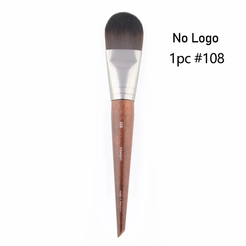 1 pièce #108 fond de teint pinceau de maquillage plat liquide BB crème bois naturel droit professionnel masque visage pinceaux de maquillage synthétique