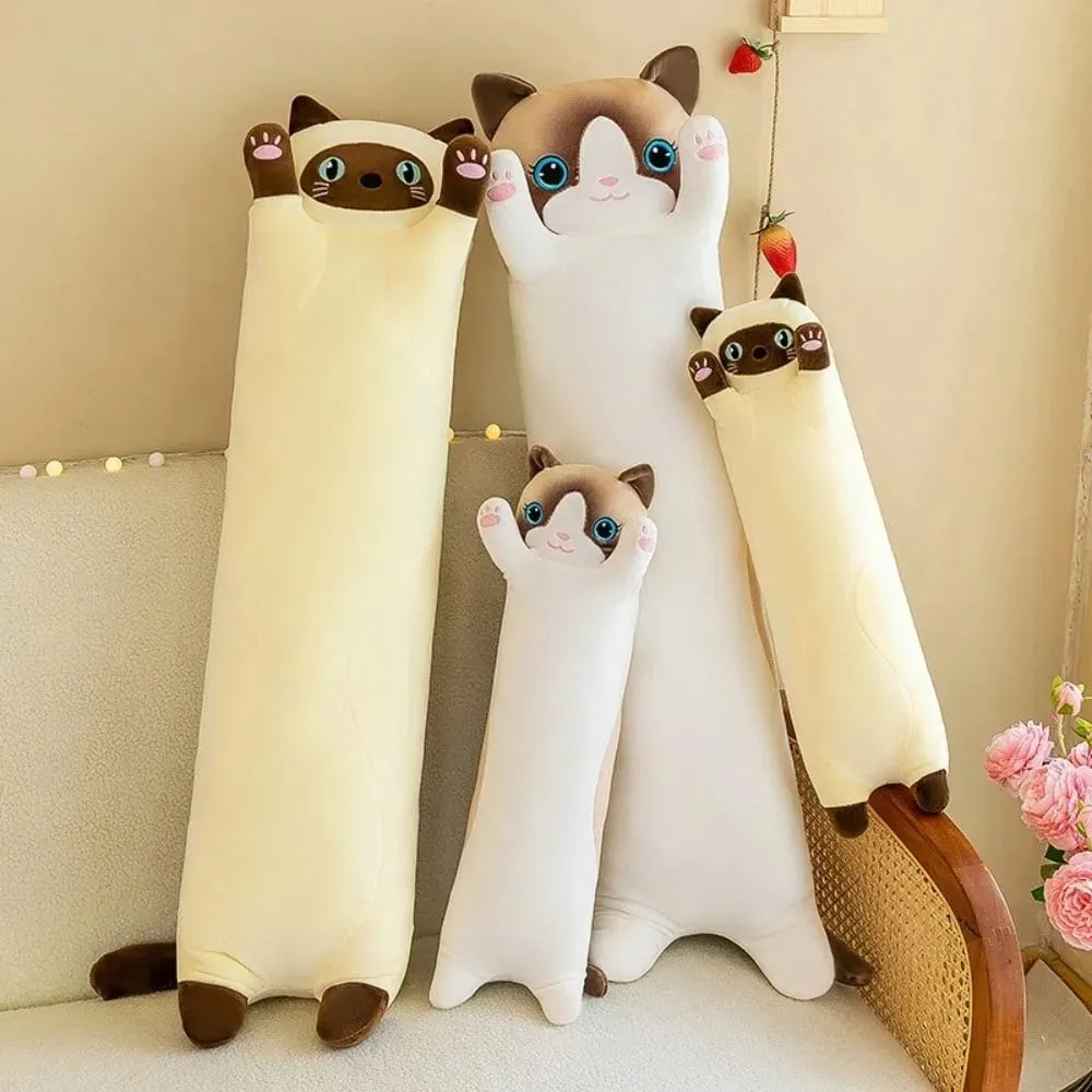 Mainan Mewah Kucing Lucu 50/70Cm Bantal Tidur Panjang Indah Dekorasi Rumah Boneka Hewan Kreatif Lembut — image 2