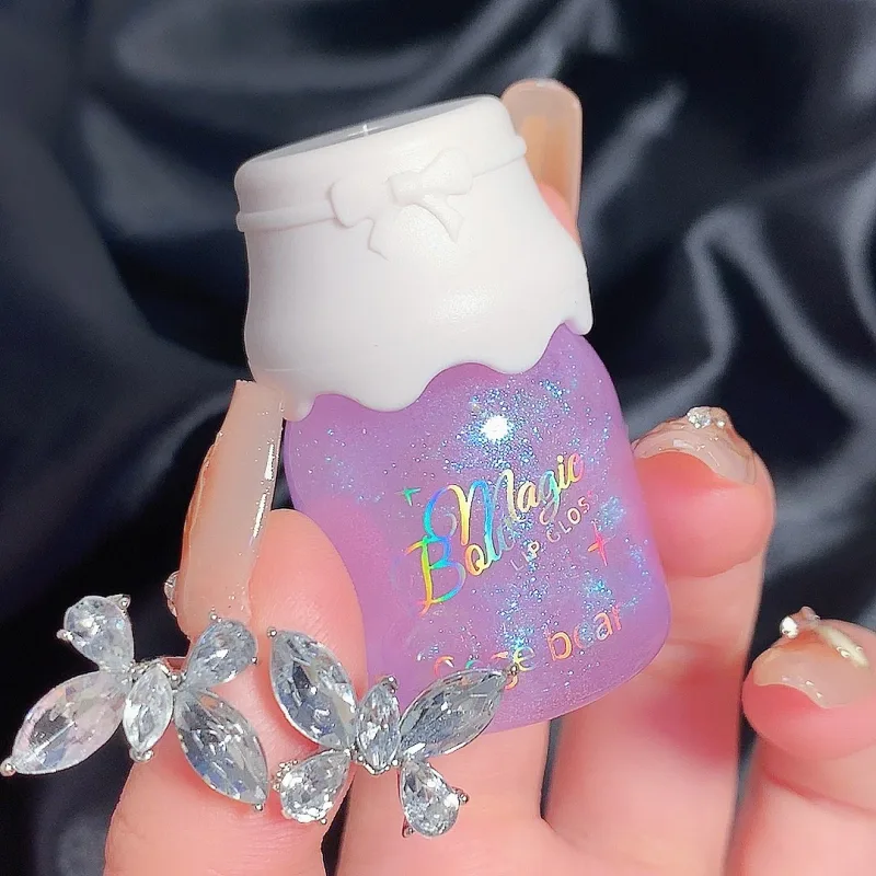 Gege Bear Butterfly Knot Lip Gloss Moisturizing Hydrating Mirror Shine sparkling Non-stick Cup Lipstick Beauty Makeup — image 5