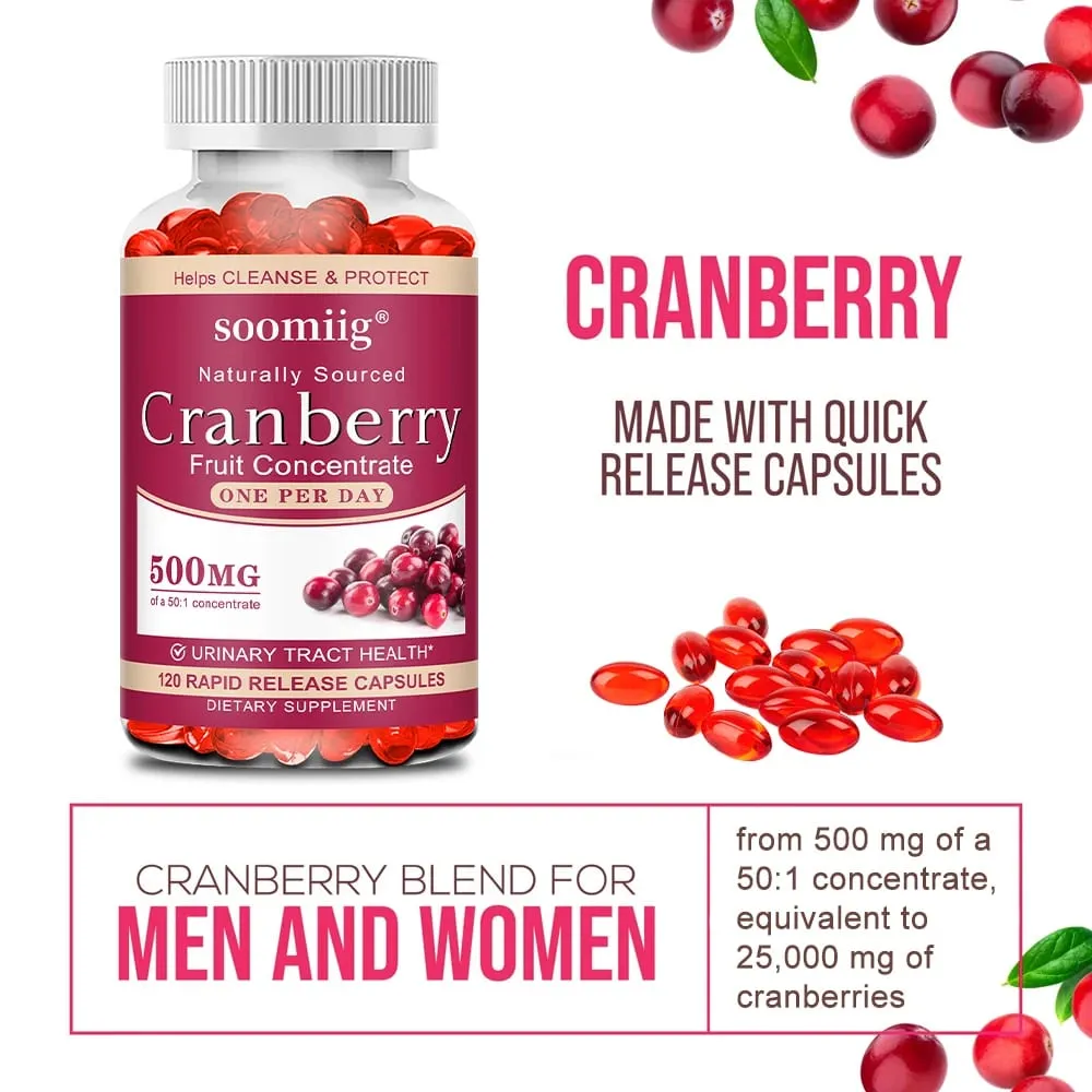 Kapsul Cranberi Organik - Kaya dengan Vitamin C Menyokong Saluran Kencing dan Kesihatan Pundi Kencing Menggalakkan Detoksifikasi Pembersihan — image 4