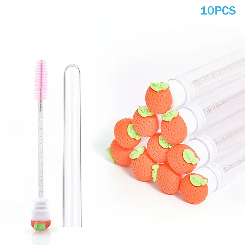 10 ชิ้น/เซ็ตคอลเลกชันผลไม้แปรงมาสคาร่าReusable LashแปรงหลอดSpoolies Lash ExtensionแปรงApplicatorsแต่งหน้าเครื่องมือ — image 12