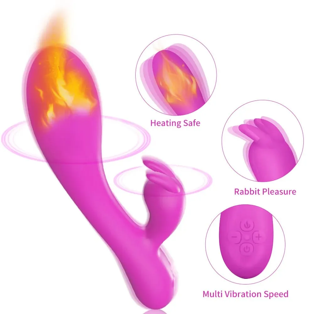 USB Opladen Verwarming AV Konijnendildo Vibrator Vagina Clitoris Stimulator G-Spot Volwassen Spel Speeltjes voor Vrouwen Vrouwelijke Masturbator — image 3