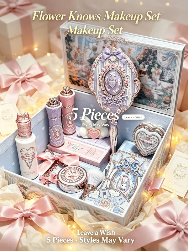 꽃은 5Pcs 풀 페이스 메이크업 선물 세트 립 글로스 아이 섀도우 블러쉬 형광펜 여성 일일 화장품 상자 생일 휴일 선물을 알고 있습니다 — image 2