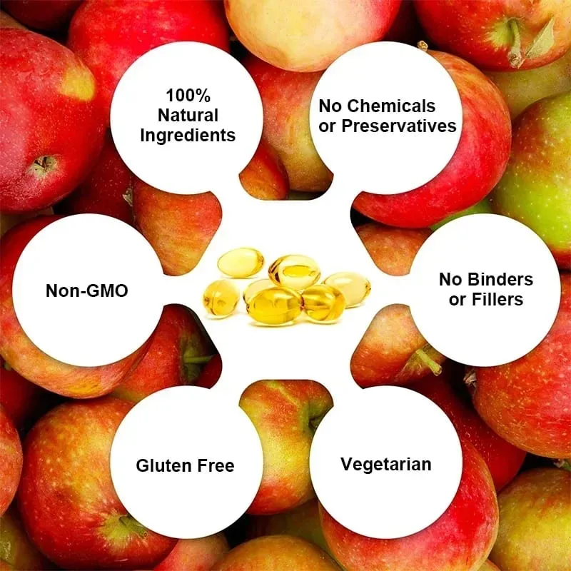 Kapsul Cuka Cider Epal - Membakar Lemak Selera Makan Menekan Pengurusan Berat Badan Suplemen Detoks — image 5