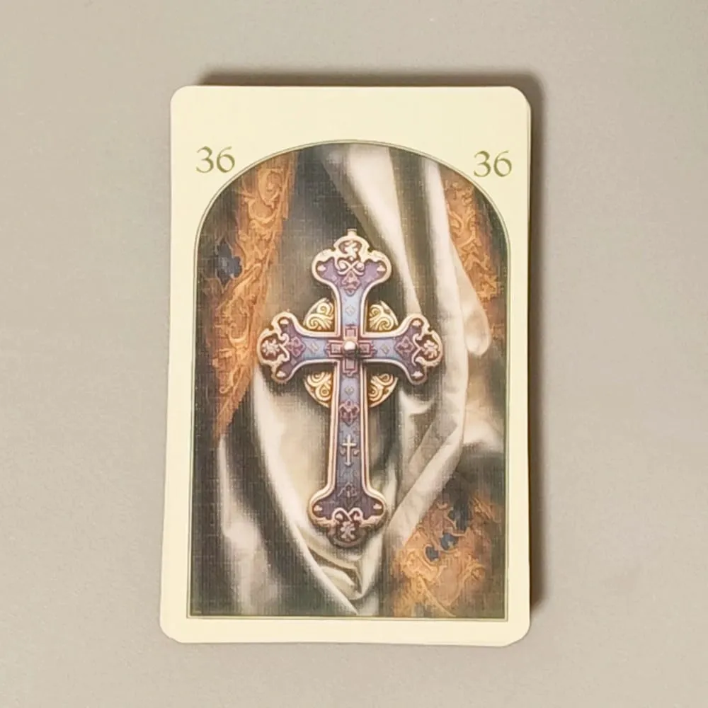 Dicetak pada Kad Stok Timbul Dua Timbul 350GSM Zaman Pertengahan Lenormand Oracle Deck 9*6sm Kad 36 Keping — image 4