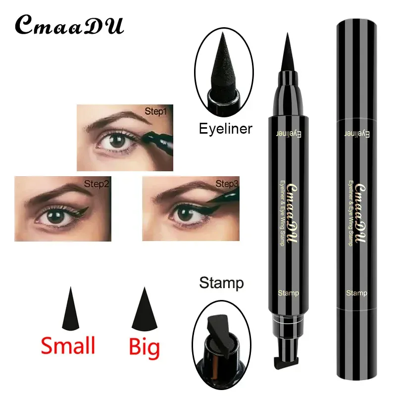 1 Stück großer doppelköpfiger Dichtungs-Eyeliner, wasserdichter und schnell trocknender schwarzer flüssiger Eyeliner, kleiner Wimpernkleberstift, Augen-Make-up-Kosmetik — image 3