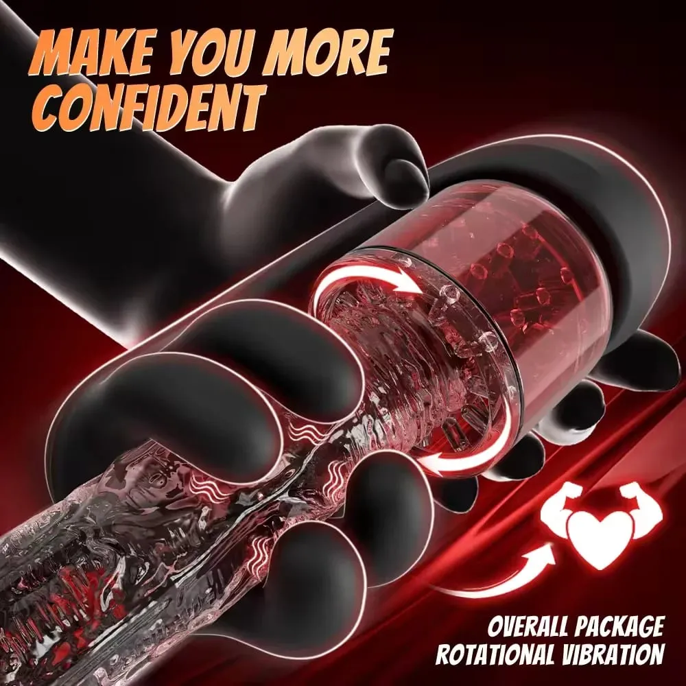 ชายไฟฟ้าPenis Stimulator Massagerเทรนเนอร์ 9 โหมดการสั่นสะเทือนการหมุนUSBสำเร็จความใคร่คัพอุปกรณ์สำหรับผู้ใหญ่เพศของเล่นสำหรับผู้ชาย — image 3
