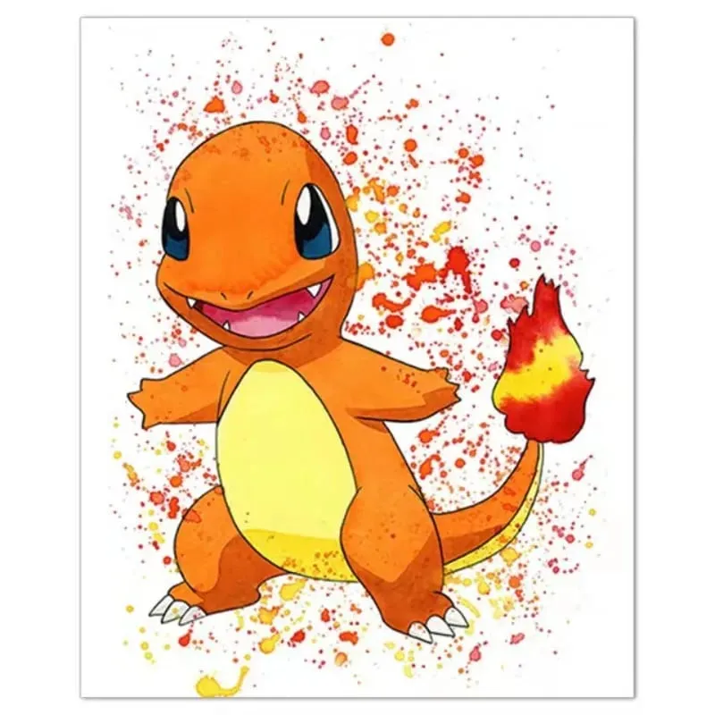 Anime Pokemon Canvas Painting Bulbasaur Charmander Squirtle Poster and Print Watercolor Wall Art Picture Home Decor Kids Gifts — image 3