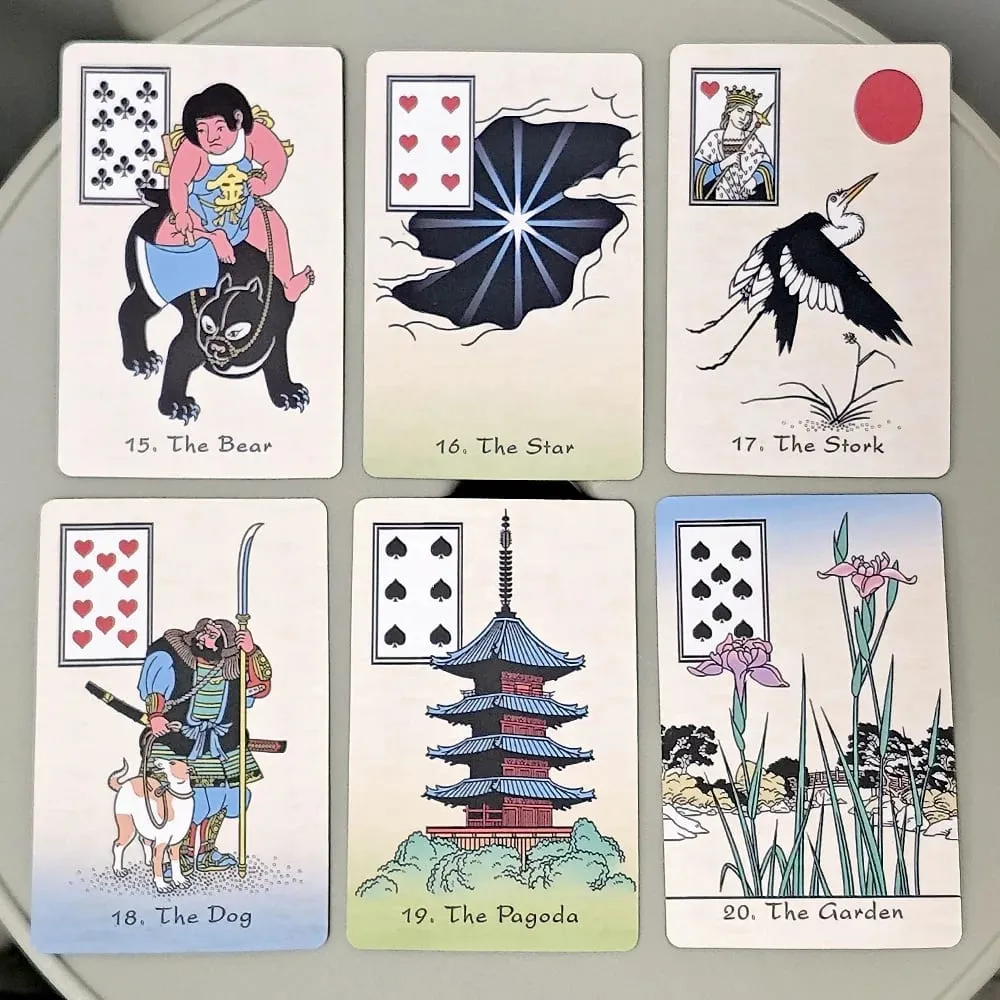 An Ukiyo-e Lenormand Oracle การ์ด 36 ชิ้นญี่ปุ่น Ukiyo-e สไตล์ Divination Tarot Deck Fortune Telling Oracle การ์ด — image 4