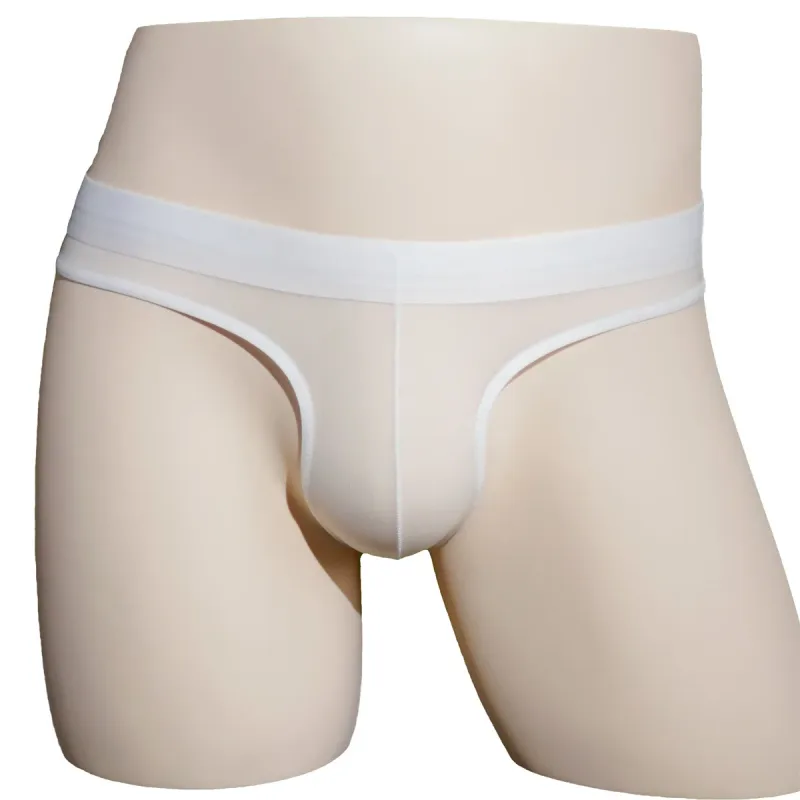 Ice Silk Briefs Men Oil Shiny Underwear Ultra Thin Traceless Underpants Transparent Smooth Bulge Pouch Panties Elastic Knicker — image 3