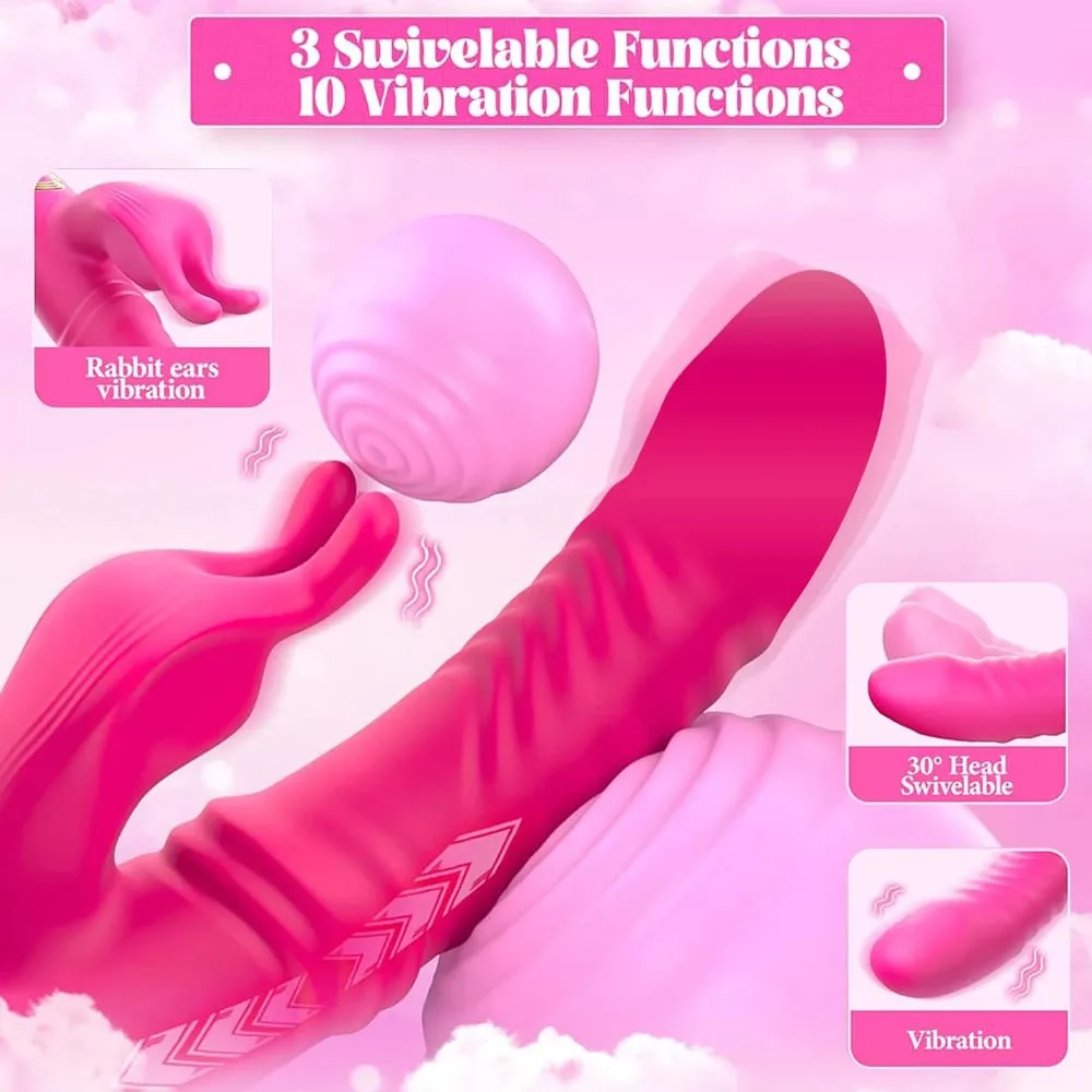 Thrusting Wiggle Rabbit Vibrator สำหรับผู้หญิงช่องคลอด G-Spot Vibrator Clitoris Stimulator หญิง Masturbation Sex Toy สำหรับผู้หญิง — image 4