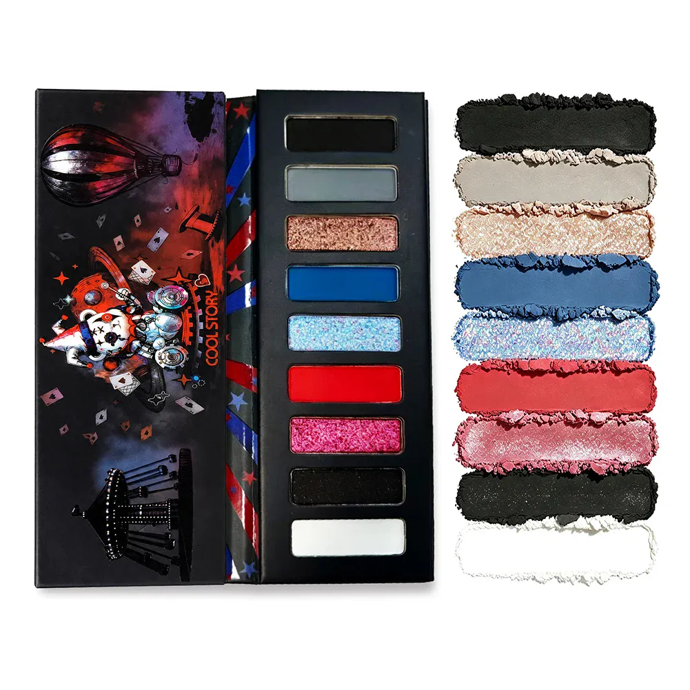 Palette de fards à paupières métalliques, 9 couleurs, scintillantes, pour Halloween, à haute teneur en pigments, gothique, fumé, Flash fin, maquillage durable — image 6