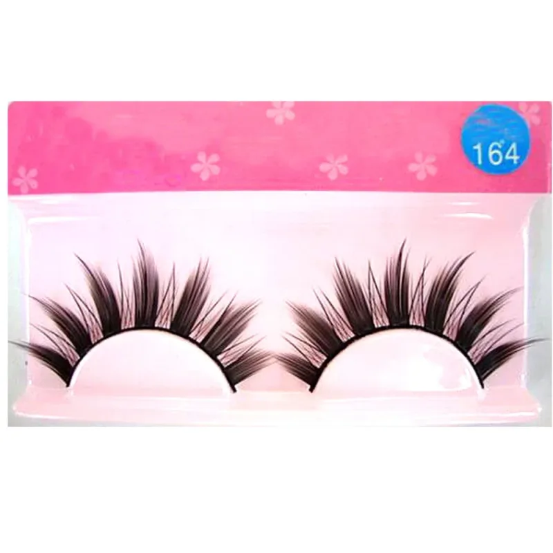 Ciglia bianche Trucco cosplay Ciglia finte naturali con strisce incrociate lunghe — image 4