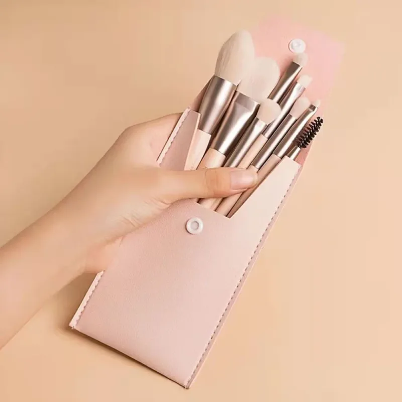 Pennello per trucco per fondotinta portatile per correttore da 8 pezzi Pennello per trucco per capelli morbidi Strumenti per trucco per occhi Mini set per principianti Senza alcool