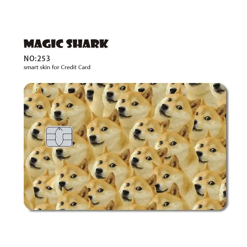 Magic Shark Dog Meme Hunter Snake Stonks 3M 무광택 PVC 전면 스티커 필름 커버 스킨 은행 직불 신용 카드 — image 9