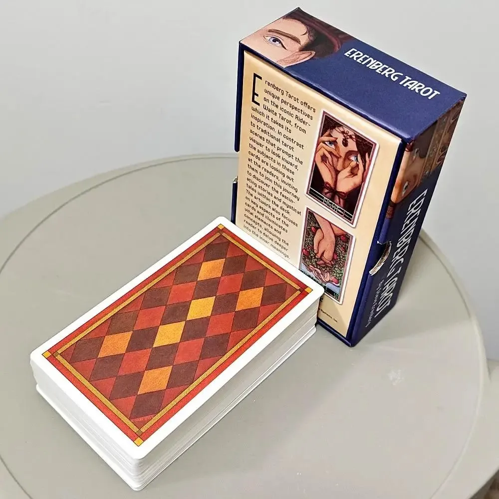 Erenberg Tarot Deck 12*7cm in Rigid Box Intimate Close-Up Illustrations - Standard Tarot Cards Double-embossed Cardstock