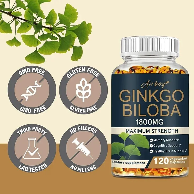 Ginkgo Biloba - Migliora la concentrazione, la memoria e l'apprendimento Promuove la salute del cervello Migliora la chiarezza — image 6