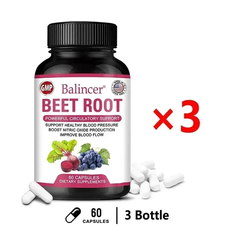 Capsule di barbabietola Estratto in polvere di barbabietola biologica + Pepe nero Produzione di ossido nitrico Circolazione sanguigna Pressione sanguigna Salute — image 10