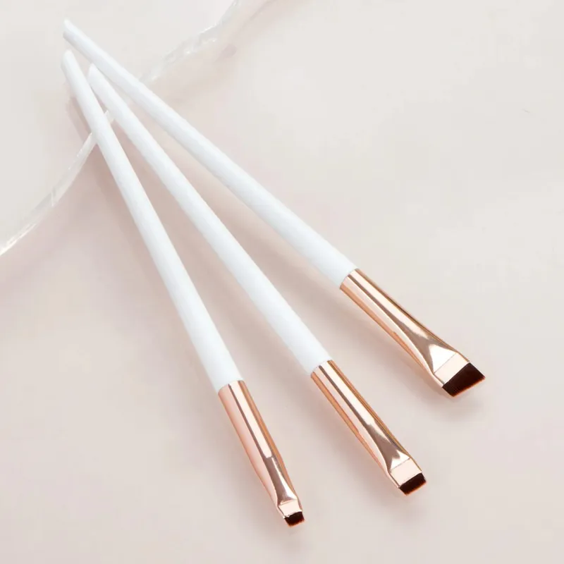 3pcs Blade Eyeliner Brush Eyebrow Brush Portable Flat Fine Eyeliner Pencil Eyebrow Contour Makeup Brush