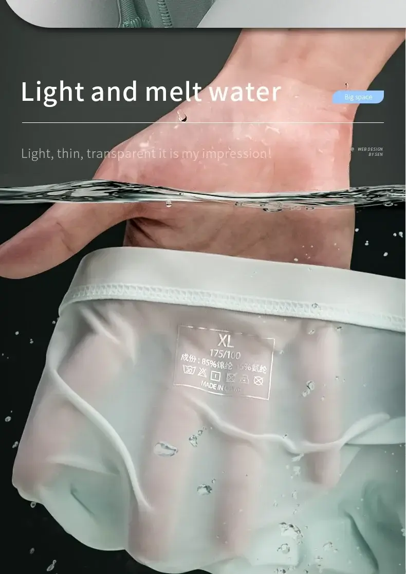 1 Uds. Ropa interior de seda helada de cintura baja para hombre, pantalones triangulares con encanto de verano, ropa interior cómoda y transpirable para hombre — image 8