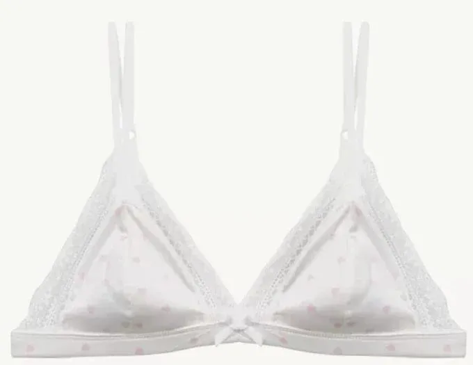 Conjunto de sutiã triangular de renda de cetim francês sem fio copo fino pequeno busto push up lingerie suporte lateral anti sag sexy roupa interior feminina S-XL — image 5