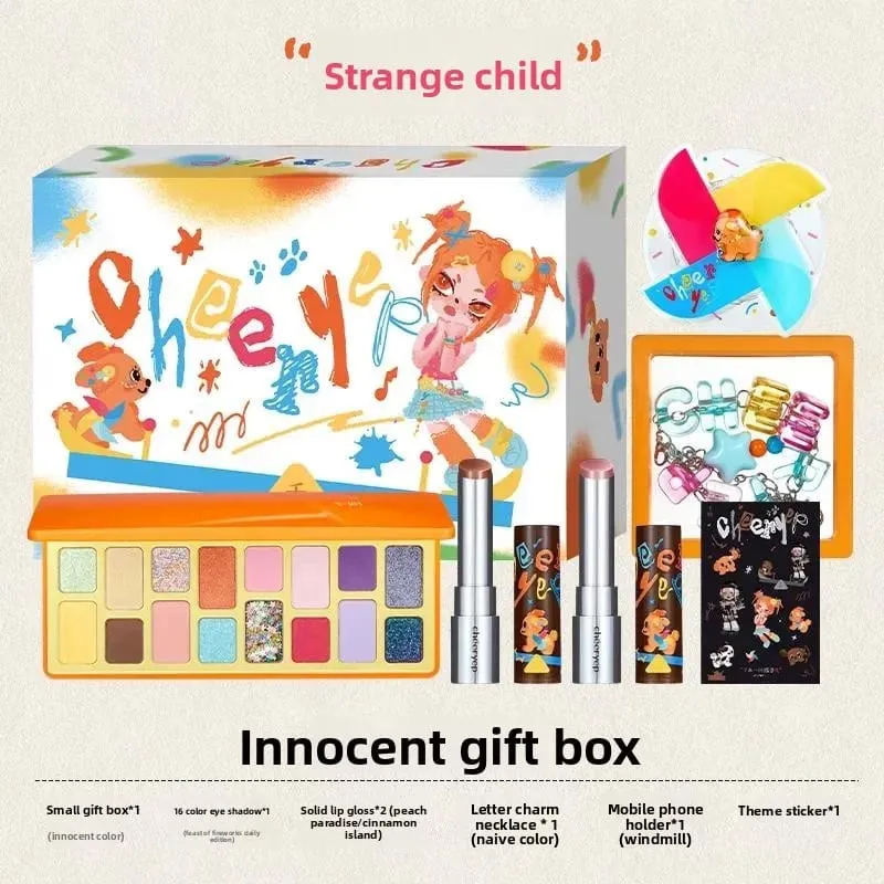 Chéeryep Makeup Set 16 odstínů Paletka očních stínů Solid Lip Gloss Cosmetic | Kompletní kosmetická sada s pevným leskem na rty — image 8