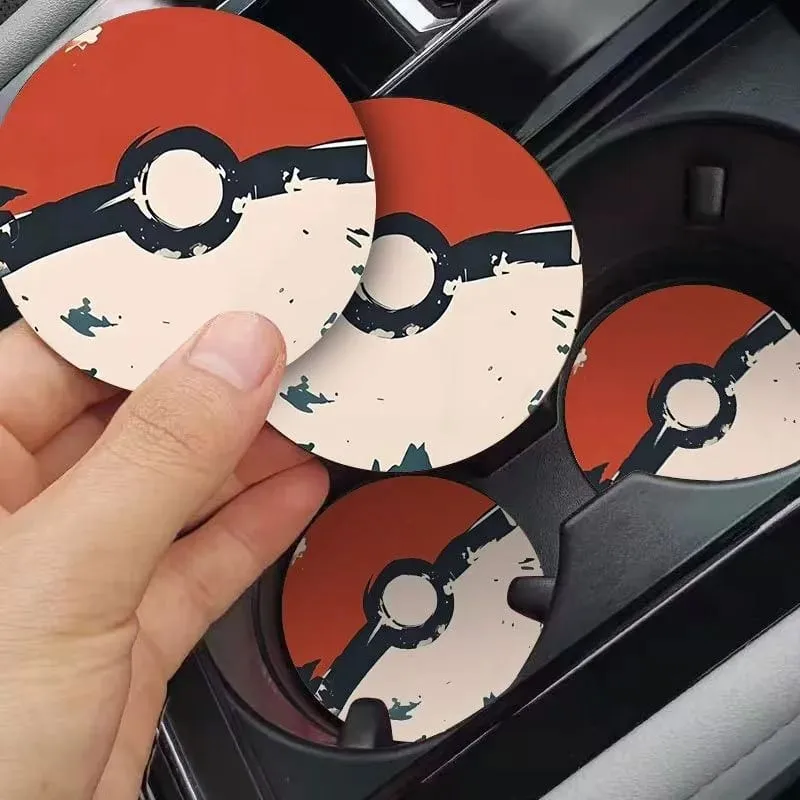 Pokémon Coaster Anime Perifer Personlighet Trend Praktisk Bil Coaster Ny modell Halkfri tecknad Coaster — image 2
