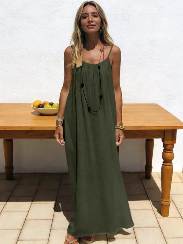 New Arrival Women's Strapless Backless Long Loose Home Dress Comfortable Sleepwear Casual Maxi Dress — image 11